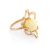 Round Amber Ring In Gold The Daisy, Ring Size: 4 / 15, image 