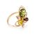Multicolor Amber Ring In Gold-Plated Silver With Crystals The Edelweiss, Ring Size: 5.5 / 16, image 