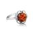 Charming Amber Ring In Sterling Silver The Daisy, Ring Size: 4 / 15, image 