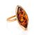 Bright Gold-Plated Ring With Cognac Amber The Ballade, Ring Size: 5 / 15.5, image 