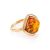 Gold-Plated Silver Ring With Cognac Amber The Zephyr​, Ring Size: 5 / 15.5, image 