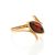 Exquisite Amber ring In Gold-Plated Silver The Adagio, Ring Size: 5 / 15.5, image 