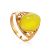 Oval Amber Ring In Gold-Plated Silver The Carmen, Ring Size: 5 / 15.5, image 