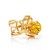 Adjustable Gold-Plated Ring With Lemon Amber The Flamenco, Ring Size: Adjustable, image 