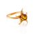 Wonderful Gold Plated Ring With Luminous Cognac Amber The Persimmon, Ring Size: 5.5 / 16, image 