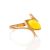 Refined Gold-Plated Ring With Honey Amber The Adagio, Ring Size: 5 / 15.5, image 