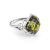 Bold Silver Ring With Green Amber The Astoria, Ring Size: 4 / 15, image 