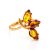 Gold-Plated Ring With Cognac Amber The Dandelion, Ring Size: 5 / 15.5, image 