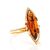 Adorable Gold-Plated Ring With Cognac Amber The Ballade, Ring Size: 5.5 / 16, image 