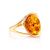 Gold-Plated Ring With Cognac Amber The Strauss, Ring Size: 5 / 15.5, image 