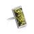 Green Amber Cocktail Ring In Sterling Silver The Chelsea, Ring Size: 4 / 15, image 