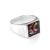 Silver Signet Ring With Cherry Amber The London, Ring Size: 12 / 21.5, image 