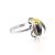 Cognac Amber Ring In Sterling Silver The Scarab, Ring Size: 4 / 15, image 