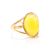 Honey Amber Ring In Gold-Plated Silver The Strauss, Ring Size: 5 / 15.5, image 