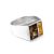 Sterling Silver Signet Ring With Multicolor Amber The London, Ring Size: 8 / 18, image 