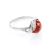 Classy Amber Ring In Sterling Silver With Crystals The Swan, Ring Size: 4 / 15, image 