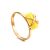 Cylindrical Cut Amber Ring In Gold The Scandinavia, Ring Size: 5 / 15.5, image 