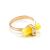 Cylindrical Cut Amber In Gold With Crystals The Scandinavia, Ring Size: 4 / 15, image 