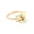 Floral Honey Amber Ring In Gold With Crystals The Verbena, Ring Size: 4 / 15, image 