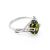 Adorable Sterling Silver Ring With Green Amber The Crocus, Ring Size: 4 / 15, image 