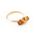 Stylish Amber Ring In Gold The Scandinavia, Ring Size: 5 / 15.5, image 