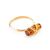 Gold-Plated Ring With Cognac Amber The Scandinavia, Ring Size: 5 / 15.5, image 