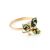Green Amber Ring In Gold With Crystals The Verbena, Ring Size: 5 / 15.5, image 