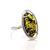 Classy Silver Ring With Green Amber The Elegy, Ring Size: 4 / 15, image 