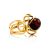 Adjustable Gold-Plated Ring With Cherry Amber The Flamenco, Ring Size: Adjustable, image 