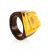 Wenge Wood Ring With Honey Amber The Indonesia, Ring Size: 8.5 / 18.5, image 