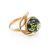Elegant Amber Ring In Gold-Plated Silver The Phoenix, Ring Size: 5 / 15.5, image 
