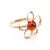Charming Gold-Plated Ring With Cognac Amber The Daisy, Ring Size: 5 / 15.5, image 