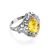 20's Style Amber Ring In Sterling Silver The Luxor, Ring Size: 4 / 15, image 