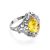 20's Style Amber Ring In Sterling Silver The Luxor, Ring Size: 11 / 20.5, image 