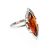 Refined Amber Ring In Sterling Silver The Ballade, Ring Size: 4 / 15, image 