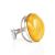 Bold Adjustable Ring With Bright Honey Amber The Glow, Ring Size: Adjustable, image 