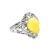 20's Style Amber Ring In Sterling Silver The Luxor, Ring Size: 11 / 20.5, image 