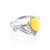 Classy Amber Ring In Sterling Silver The Swan, Ring Size: 4 / 15, image 