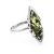 Sterling Silver Ring With Green Amber The Ballade, Ring Size: 4 / 15, image 