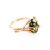 Green Amber Ring In Gold-Plated Silver The Crocus, Ring Size: 5 / 15.5, image 