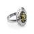 Adjustable Silver Ring With Green Amber The Ellas, Ring Size: Adjustable, image 