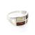 Multicolor Amber Ring In Sterling Silver The London, Ring Size: 4 / 15, image 
