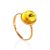 Delicate Amber Ring In Gold With Inclusion The Clio, Ring Size: 6.5 / 17, image 