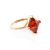 Gold-Plated Ring With Square Amber The Athena, Ring Size: 5 / 15.5, image 