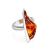Bold Handcrafted Amber Ring In Sterling Silver The Palladio, Ring Size: Adjustable, image 