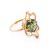 Refined Amber Ring In Gold-Plated Silver The Daisy, Ring Size: 5 / 15.5, image 