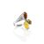 Trilogy Amber Ring In Sterling Silver The Casablanca, Ring Size: 4 / 15, image 