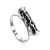 Extraordinary Silver Bar Ring With Caoutchouc The Kenya, Ring Size: 4 / 15, image 