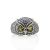 Stylish Animalistic Silver Ring With Green Amber The Owl, Ring Size: 5 / 15.5, image 