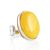 Bold Silver Ring With Honey Amber The Glow, Ring Size: Adjustable, image 